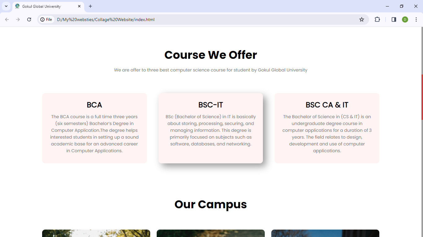 College Website Screenshot 2